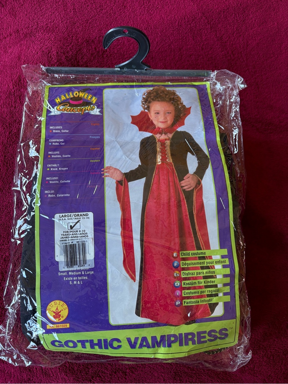 Gothic Vampiress Kids Costume - Red & Black